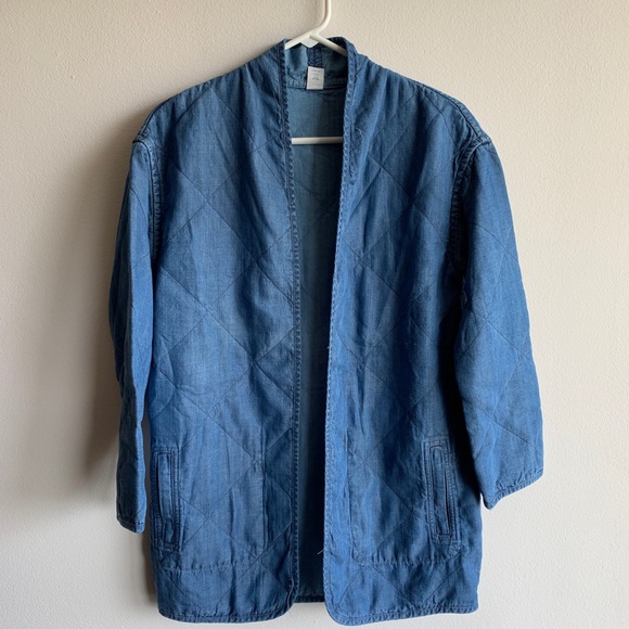 indigo quilted jacket
